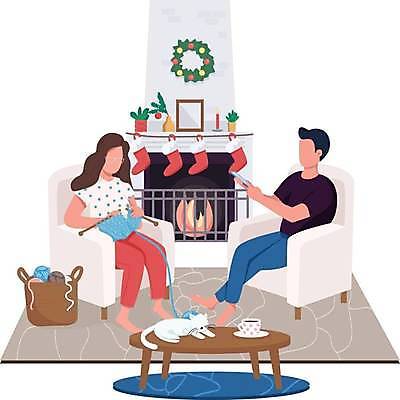 EPS 해외이미지 전신 한마리 커플 여자 남자 크리스마스장식 크리스마스 일러스트 가족 탁자 들기 앉기 성인 두명 소파 고양이 뜨개질 털실 찻잔 벽난로 크리스마스양말 얼굴없음 성인만 반려묘 해외일러스트 1 기념일 가구 의자 포유류 관계 모션 잔 양말 사람 취미 반려동물 실 파일형식 벡터 이미지허브
