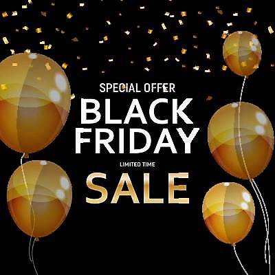 EPS 해외이미지 배너 일러스트 이벤트 사람없음 세일 검은색 꽃가루 풍선 블랙프라이데이 해외일러스트 컬러 데이이벤트 가루 파일형식 벡터 이미지허브