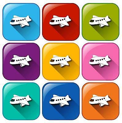 EPS 해외이미지 일러스트 버튼 비행기 사람없음 컬러풀 해외일러스트 컬러 항공교통 대중교통 파일형식 벡터 이미지허브