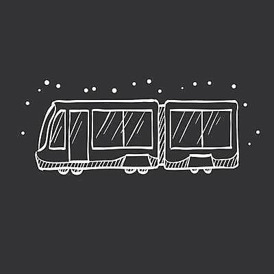 EPS 해외이미지 디자인 일러스트 사람없음 검은색 흰색 트램 해외일러스트 교통수단 컬러 파일형식 벡터 이미지허브