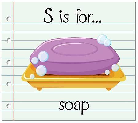 EPS 해외이미지 알파벳 영어 일러스트 영어교육 사람없음 단어 비누 S 비누거품 단어카드 비누케이스 해외일러스트 문자 교육 위생용품 거품 파일형식 벡터 단어장 이미지허브