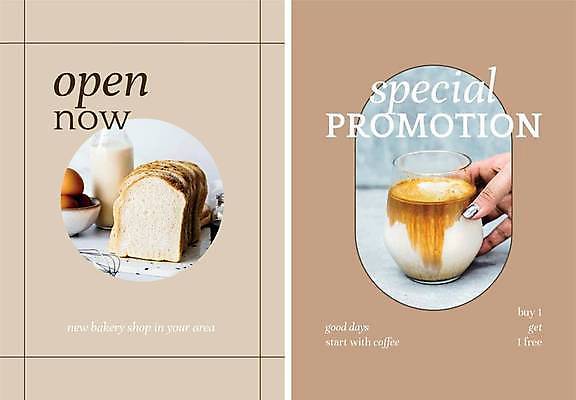 EPS 해외이미지 손 포스터 커피 빵 일러스트 타이포그라피 신체부위 계란 우유 오픈 베이지색 해외일러스트 문자 음료 음식 컬러 유제품 사람 알 파일형식 벡터 이미지허브