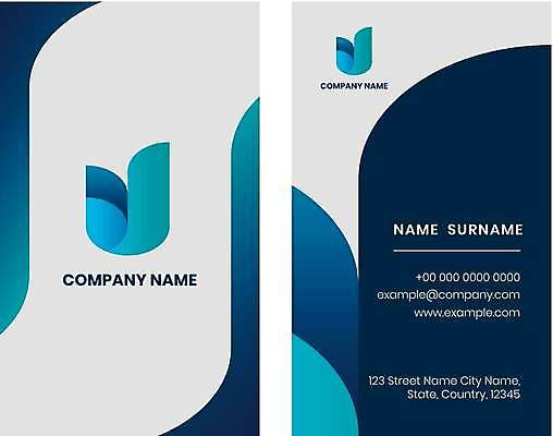 EPS 해외이미지 디자인 일러스트 비즈니스 명함 명함템플릿 추상 사람없음 파란색 세로명함 해외일러스트 템플릿 컬러 무늬 파일형식 벡터 이미지허브