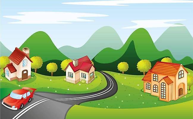 자연요소 식물 건축물 계절 길 육상교통 컬러 교통시설 미술 시합 건물 도시 생태계 파일형식 벡터 일러스트 EPS 해외이미지 스케치 그래픽 디자인 그림 풍경 하늘 구름 어둠 컬러풀 나무 초록색 자연 야외 시골 도로 방법 거리 나누기 주택 식민지 굴뚝 문 창문 자동차 스포츠 타운 마을 봄 언덕 산 해외일러스트 레이스 이미지허브