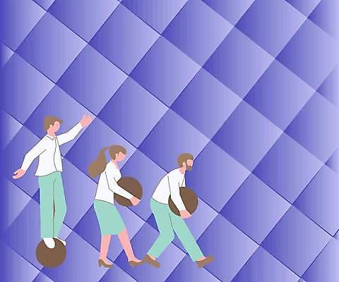 EPS 해외이미지 전신 여자 남자 백그라운드 일러스트 팔벌리기 프레임 함께함 들기 성인 보라색 원형 균형 오르기 성인만 카피스페이스 해외일러스트 도형 컬러 컨셉 모션 사람 공백 파일형식 벡터 이미지허브