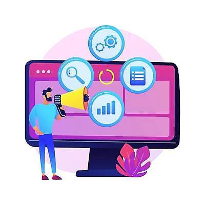 EPS 해외이미지 전신 남자 일러스트 비즈니스 돋보기 한명 들기 성인 모니터 확성기 톱니바퀴 문서 주머니손 성인남자한명만 해외일러스트 1 모션 사람 컴퓨터 남자한명만 성인남자만 파일형식 벡터 이미지허브