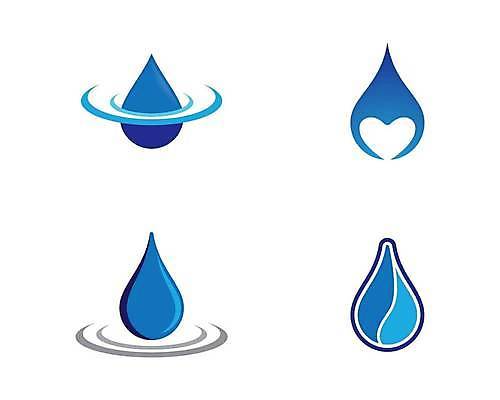 EPS 해외이미지 물결 일러스트 사람없음 파란색 세트 물방울 하트 심볼 물결파장 해외일러스트 모양 컬러 파일형식 벡터 이미지허브