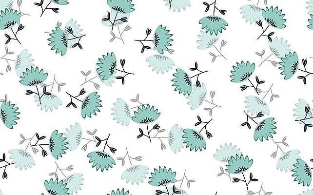 EPS 해외이미지 디자인 꽃 패턴 꽃백그라운드 일러스트 사람없음 패턴백그라운드 민트색 플라워패턴 해외일러스트 식물 컬러 백그라운드 무늬 파일형식 벡터 이미지허브