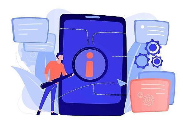 EPS 해외이미지 전신 남자 일러스트 돋보기 한명 들기 성인 스마트폰 디지털 정보 톱니바퀴 성인남자한명만 디지털라이프 해외일러스트 1 라이프스타일 모션 사람 핸드폰 스마트기기 남자한명만 성인남자만 파일형식 벡터 이미지허브