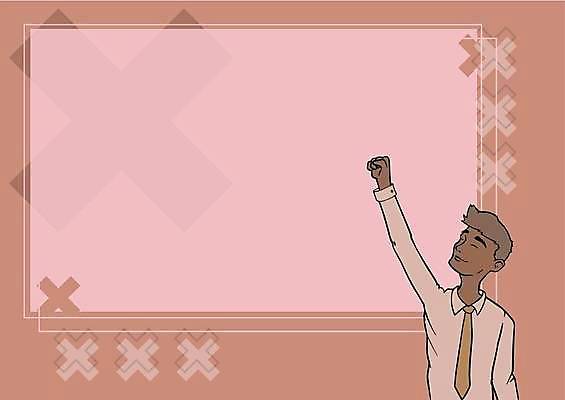 EPS 해외이미지 손 남자 분홍색 백그라운드 일러스트 비즈니스 프레임 한명 웃음 성인 갈색 손들기 주먹 비즈니스맨 성인남자한명만 카피스페이스 해외일러스트 1 컬러 모션 표정 사람 신체부위 공백 직장인 남자한명만 성인남자만 파일형식 벡터 이미지허브