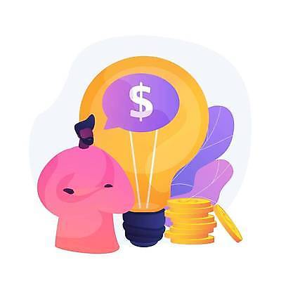 EPS 해외이미지 남자 생각 일러스트 비즈니스 전구 아이디어 한명 상반신 성인 팔짱 동전 성인남자한명만 해외일러스트 1 컨셉 돈 모션 사람 남자한명만 성인남자만 파일형식 벡터 이미지허브