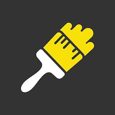 EPS 해외이미지 일러스트 사람없음 노란색 검은색 페인트 흰색 페인트붓 해외일러스트 컬러 붓 파일형식 벡터 이미지허브