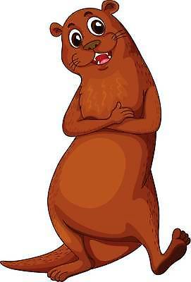 EPS 해외이미지 한마리 동물캐릭터 일러스트 사람없음 팔짱 귀여움 수달 해외일러스트 일러캐릭터 동물 캐릭터 1 컨셉 모션 파일형식 벡터 이미지허브