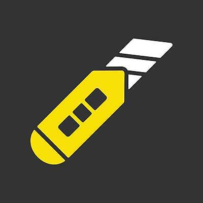 EPS 해외이미지 일러스트 사람없음 노란색 검은색 흰색 커터 커터칼 해외일러스트 컬러 사무용품 파일형식 벡터 이미지허브