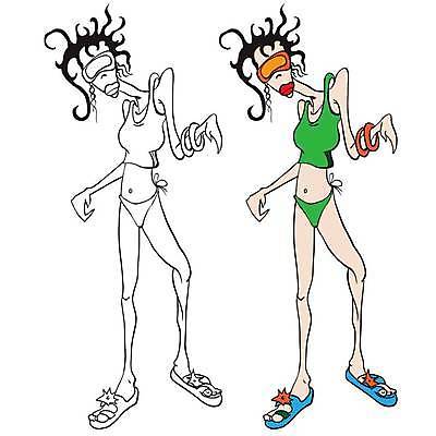 EPS 해외이미지 계절 여자 수영복 안경 일러스트 슬리퍼 서기 세로 초록색 비키니 산책 큼 만화 날씬함 입술 싱글 코믹 고립 해외일러스트 잡화 옷 컬러 신발 모션 휴식 사람 신체부위 크기 몸매 파일형식 벡터 이미지허브