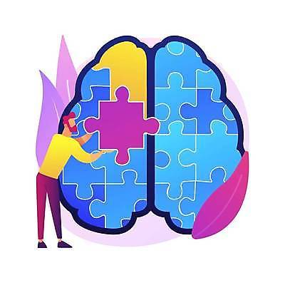 EPS 해외이미지 전신 남자 잎 일러스트 건강 숙이기 한명 들기 성인 치료 퍼즐 뇌 맞추기 성인남자한명만 해외일러스트 식물 1 포즈 의학 모션 사람 남자한명만 성인남자만 파일형식 벡터 이미지허브