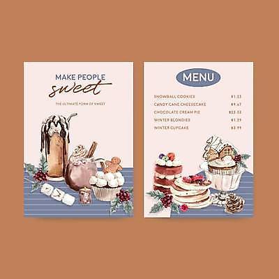 EPS 해외이미지 템플릿 크리스마스 일러스트 눈사람 사람없음 케이크 달콤 컵케이크 메뉴 메뉴판 솔방울 팬케이크 마시멜로우 크리스마스트리모양쿠키 트리모양 호랑가시나무열매 진저쿠키 프라푸치노 해외일러스트 모양 기념일 열매 커피 디저트 크리스마스트리 쿠키 맛 파일형식 벡터 이미지허브