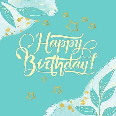 EPS 해외이미지 포스터 별 하늘색 잎 일러스트 타이포그라피 사람없음 라인아트 생일카드 해외일러스트 자연요소 식물 문자 선 카드_감사 파란색 파일형식 벡터 이미지허브