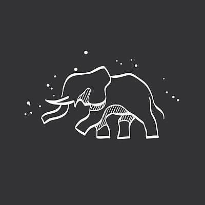 EPS 해외이미지 일러스트 코끼리 사람없음 검은색 흰색 해외일러스트 컬러 포유류 파일형식 벡터 이미지허브