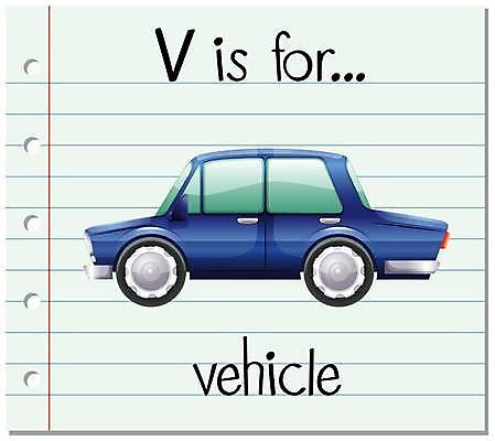EPS 해외이미지 알파벳 영어 일러스트 자동차 영어교육 사람없음 단어 V 단어카드 해외일러스트 문자 교육 육상교통 파일형식 벡터 단어장 이미지허브