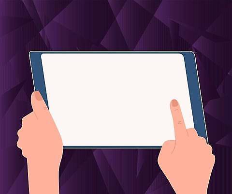 EPS 해외이미지 손 일러스트 프레임 신체부위 태블릿 사각형 가리킴 잡기 카피스페이스 해외일러스트 도형 모션 사람 손짓 전자제품 스마트기기 공백 파일형식 벡터 이미지허브