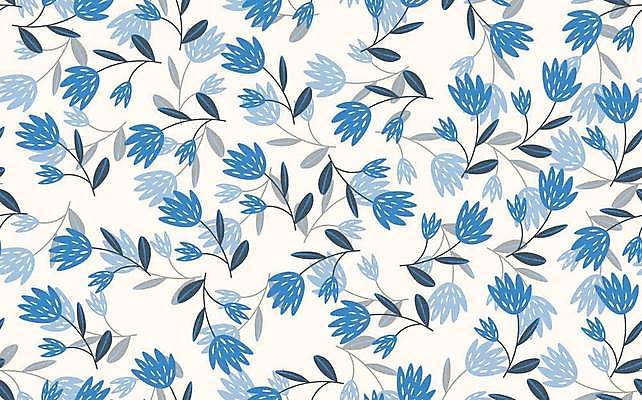 EPS 해외이미지 디자인 꽃 패턴 꽃백그라운드 일러스트 사람없음 파란색 패턴백그라운드 플라워패턴 해외일러스트 식물 컬러 백그라운드 무늬 파일형식 벡터 이미지허브