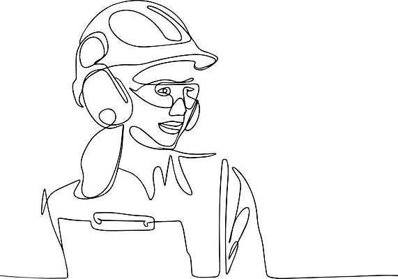 EPS 해외이미지 응시 여자 라인일러스트 일러스트 노동자 한명 상반신 성인 안전모 라인아트 손그림 드로잉 서류판 성인여자한명만 해외일러스트 직업 1 시선 선 미술 사람 사무용품 헬멧 안전장비 여자한명만 성인여자만 파일형식 벡터 이미지허브