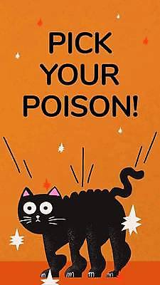 EPS 해외이미지 템플릿 한마리 디자인 영어 포스터 별 일러스트 타이포그라피 사람없음 주황색 고양이 놀람 할로윈 경계 해외일러스트 자연요소 문자 1 감정 컬러 포유류 표정 반려동물 파일형식 벡터 이미지허브