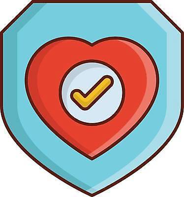 EPS 해외이미지 일러스트 의학 사람없음 하트 체크표시 방패 해외일러스트 모양 확인 파일형식 벡터 이미지허브