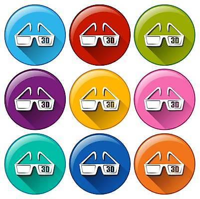 EPS 해외이미지 일러스트 사람없음 세트 컬러풀 원형 3D안경 해외일러스트 도형 안경 컬러 파일형식 벡터 이미지허브