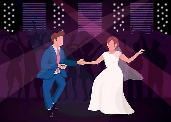 EPS 해외이미지 전신 부부 여자 남자 실루엣 웨딩드레스 결혼 일러스트 결혼식 정장 턱시도 성인 두명 파티 손잡기 춤 군중 클럽 신랑신부 성인만 해외일러스트 커플 드레스 옷 신부_웨딩 신랑 모션 문화예술 촬영기법 사람 이벤트 파일형식 벡터 이미지허브