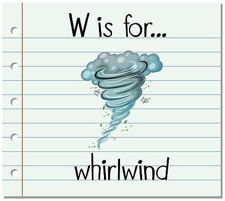 EPS 해외이미지 알파벳 영어 일러스트 영어교육 사람없음 단어 회오리 W 단어카드 돌풍 회오리바람 해외일러스트 문자 교육 바람 파일형식 벡터 단어장 이미지허브