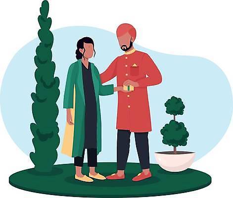 EPS 해외이미지 전신 나무 커플 여자 남자 화분 일러스트 서기 성인 두명 선물상자 인도인 주기 얼굴없음 성인만 해외일러스트 외국인 식물 관계 모션 선물 사람 동양인 상자 파일형식 벡터 이미지허브