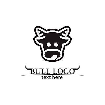 EPS 해외이미지 디자인 일러스트 사람없음 검은색 심볼 황소 해외일러스트 컬러 소 파일형식 벡터 이미지허브