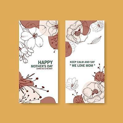 EPS 해외이미지 꽃 잎 일러스트 수채화 사람없음 갈색 흰색 분위기 라인아트 손그림 감성 잎줄기 어머니의날 해외일러스트 식물 기념일 선 줄기 컬러 컨셉 미국문화 파일형식 벡터 이미지허브