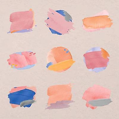 EPS 해외이미지 분홍색 스티커 일러스트 사람없음 세트 붓칠 카피스페이스 해외일러스트 컬러 공백 파일형식 벡터 이미지허브