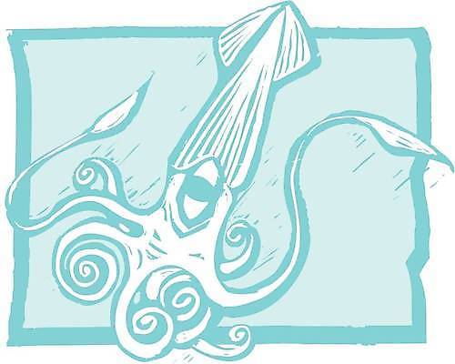 EPS 해외이미지 바다 일러스트 낚시 수영 수확 오징어 복고 사냥 부리 문어 촉수 목판화 몬스터 해외일러스트 농업 레저 연체동물 수중동물 수상스포츠 파일형식 벡터 이미지허브