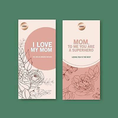 EPS 해외이미지 꽃 분홍색 잎 일러스트 사람없음 분위기 라인아트 손그림 감성 어머니의날 해외일러스트 식물 기념일 선 컬러 컨셉 미국문화 파일형식 벡터 이미지허브