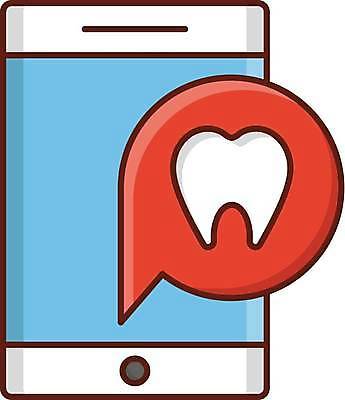 EPS 해외이미지 말풍선 일러스트 치과 사람없음 스마트폰 치아 원격의료 해외일러스트 의학 병원 핸드폰 스마트기기 진료 소화기관 원격 파일형식 벡터 이미지허브