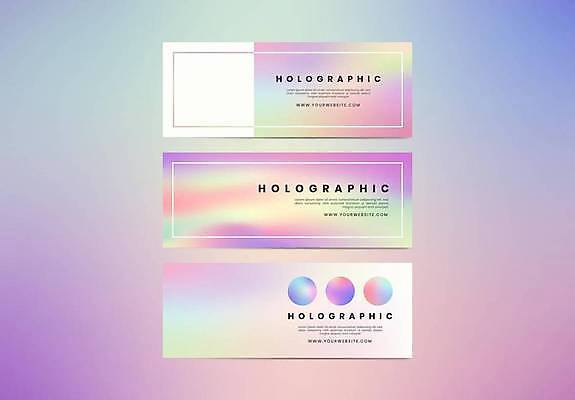 EPS 해외이미지 디자인 배너 일러스트 사람없음 그래픽 가로 세트 컬러풀 그라데이션 홀로그램 해외일러스트 컬러 파일형식 벡터 이미지허브