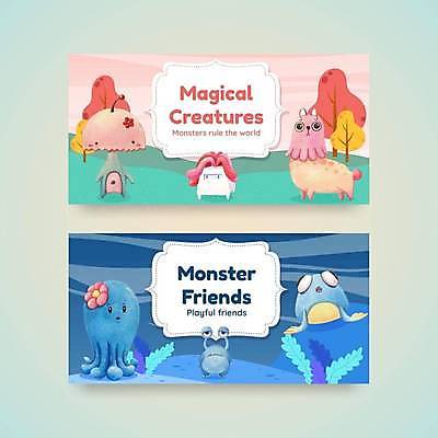 EPS 해외이미지 나무 캐릭터 꽃 분홍색 일러스트 사람없음 파란색 귀여움 해초 상상캐릭터 문어 몬스터 해외일러스트 일러캐릭터 식물 컬러 컨셉 상상 연체동물 수중동물 해조류 파일형식 벡터 이미지허브