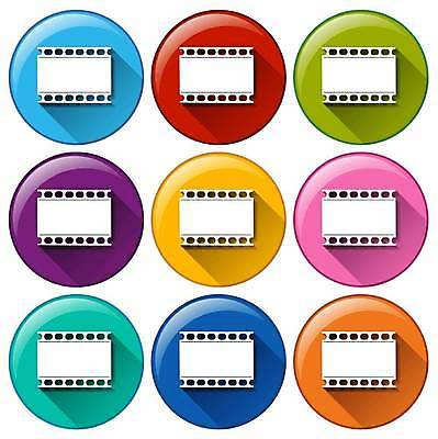 EPS 해외이미지 일러스트 사람없음 세트 컬러풀 원형 필름 영화 해외일러스트 도형 컬러 문화예술 파일형식 벡터 이미지허브