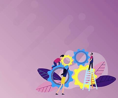 EPS 해외이미지 여자 남자 백그라운드 일러스트 비즈니스 사다리 나뭇잎 프레임 함께함 성인 세명 보라색 비즈니스맨 톱니바퀴 얼굴없음 카피스페이스 해외일러스트 컬러 컨셉 잎 사람 공백 도구 직장인 파일형식 벡터 이미지허브