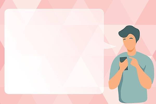 EPS 해외이미지 남자 분홍색 백그라운드 말풍선 일러스트 비즈니스 프레임 한명 들기 성인 스마트폰 공백 비즈니스맨 플랫 성인남자한명만 카피스페이스 해외일러스트 1 컬러 모션 사람 핸드폰 스마트기기 직장인 남자한명만 성인남자만 파일형식 벡터 이미지허브