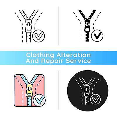 EPS 해외이미지 디자인 옷 라인일러스트 일러스트 사람없음 세트 수리 체크표시 잠금 지퍼 옷수선 해외일러스트 확인 보안 파일형식 벡터 이미지허브