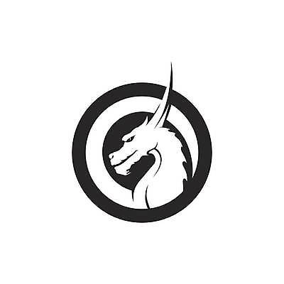 EPS 해외이미지 디자인 일러스트 사람없음 검은색 원형 심볼 드래곤 해외일러스트 도형 컬러 파일형식 벡터 이미지허브