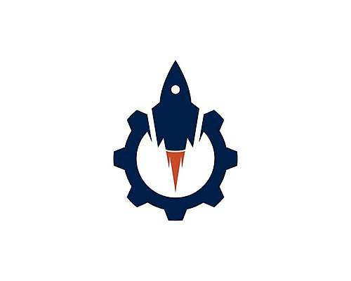 EPS 해외이미지 일러스트 사람없음 로켓 심볼 톱니바퀴 로켓발사 브랜딩 해외일러스트 발사 파일형식 벡터 이미지허브