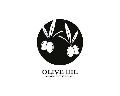 EPS 해외이미지 일러스트 사람없음 검은색 원형 올리브오일 심볼 올리브 올리브열매 브랜딩 해외일러스트 도형 열매 컬러 기름_음식 파일형식 벡터 이미지허브