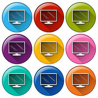 EPS 해외이미지 일러스트 사람없음 세트 컬러풀 모니터 원형 해외일러스트 도형 컬러 컴퓨터 파일형식 벡터 이미지허브