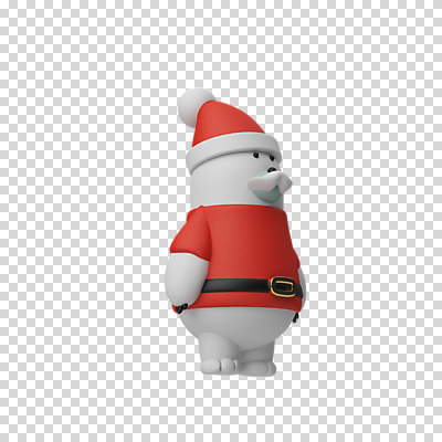 편집 편집이미지 한마리 크리스마스 산타모자 산타옷 3D캐릭터 누끼 사람없음 산타클로스 3D 콧수염 디지털합성 북극곰 PNG 편집소스 캐릭터 모자_잡화 1 옷 기념일 곰 수염 파일형식
